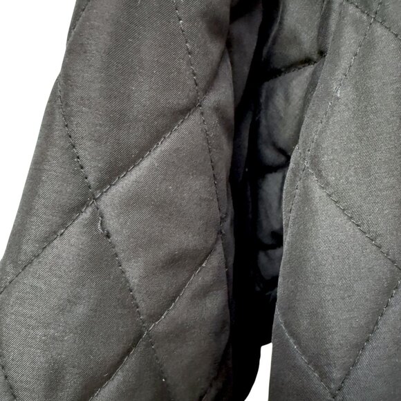 The Tog Shop Black Quilted Jacket XL Womens Barn Coat Preppy Equestrian - Picture 11 of 12